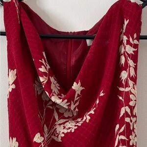 Coldwater Creek Red Floral Sleeveless Dress